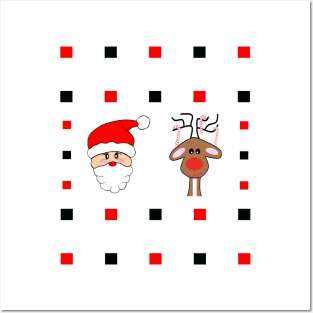 Santa And His Reindeer Posters and Art